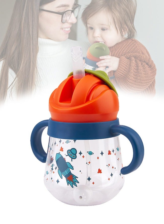 Sippy Cup for Baby Months 6+, Weighted Straw Non Spill Cup for Toddlers, Baby Straw Cup with Handles, Spill-Proof, Leak-Proof Soft Spout Cup 260ml, BPA-Free - Image 1